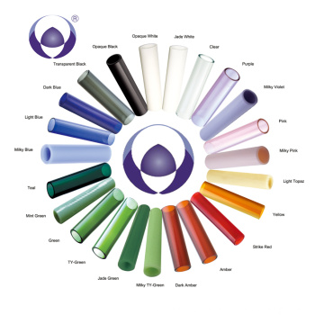 Huailai China manufacturer heat resistant COE 3.3 coloured round borosilicate glass tubing